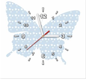 Gario Obraz s hodinami Modrý motýlik Rozmery: 40 x 40 cm