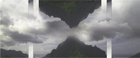 Obraz - Hory na Islande, geometrická koláž (120x50 cm)