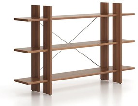Kancelársky regál nízky dlhý SOLID, 1800 x 400 x 1075 mm, orech