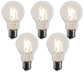Set van 5 E27 dimbare LED lampen A60 helder 4.5W 500 lm 2700K