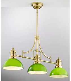 Jupiter 2074 - Luster na tyči PLATINO 3xE27/15W/230V zelená/zlatá