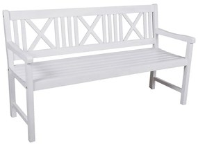 Biela drevená záhradná lavica Malmö – Garden Pleasure