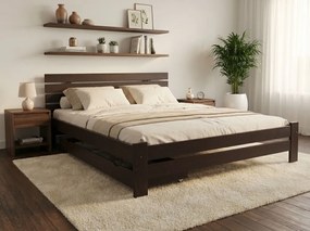 Posteľ PARIS zvýšená 180x200 cm, orech Rošt: Bez roštu, Matrac: Matrac DELUXE 10 cm