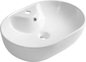 Aqualine Aqualine, oválne keramické umývadlo na dosku, 61x42cm, biela, 61421