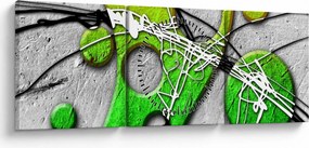 Abstraktný obraz (s hodinami) (90x30 cm)