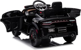 LEAN CARS Elektrické autíčko Dodge Charger policajné, bielo-čierne