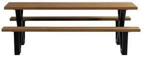 Záhradný jedálenský stôl s lavicami WOOOD Tablo, 206 x 145 cm