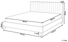 Posteľ z umelej kože 180 x 200 cm sivá POITIERS Beliani