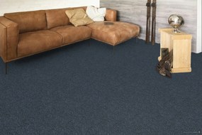 ITC, Metrážny koberec e-blitz 78, na mieru, šíře 4m, modrá, ab (mriežka), chodba / predsieň