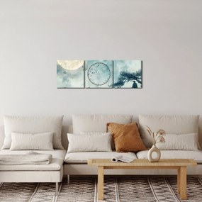 Obraz - Maľba splnu (s hodinami) (90x30 cm)