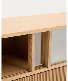 TV stolík v dekore duba v prírodnej farbe 200x54x40 cm Helvine – Kave Home