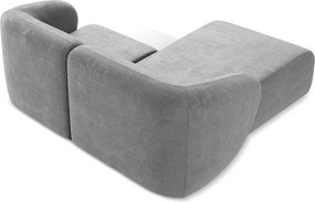 Sivá ženilková rohová pohovka (ľavý roh/s leňoškou) Lani – Makamii