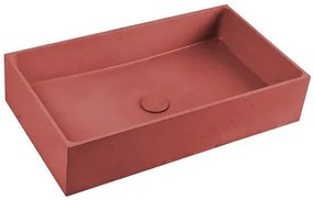 Umývadlo na dosku SAT Cemento 64x37 cm terakota  bez prepadu CEM6437T