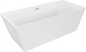 Mexen Lita, voľne stojaca vaňa 170 x 75 cm, biela, chrómový prepad, 52121707500-01