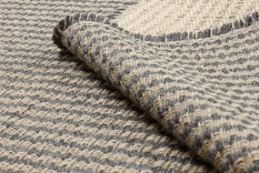 Koberec JUTE 3650 so strapcami čierny / béžový