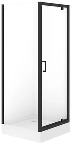 Sprchový kút štvorcový Brasco Pivot 80x80x190 black S168-011