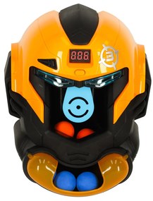 Zručnostná hra KIK Robot v helme – streľba na terč s pištoľou a 12 penovými guľôčkami, LCD displej
