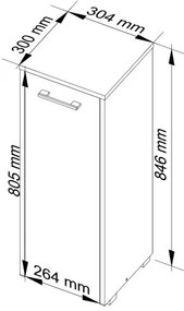 Kúpeľňová skrinka FIN S30 1D biela / sonoma