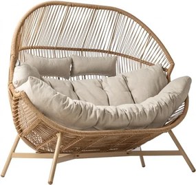 MI Dvojité ratanové kreslo HOLAND béž (DH)