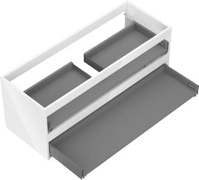 Mexen Box-A, závesná skrinka 120 cm, 2 zásuvky, biela lesklá, 91AX0-1200-470-2-00