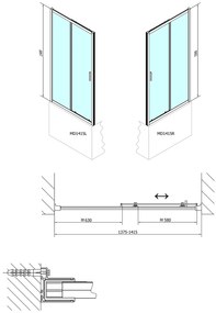 Polysan Polysan, DEEP sprchové dvere posuvné 1400x1500mm, číre sklo, MD1415