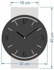 Dubové nástenné hodiny Geometric - mliečne sklo