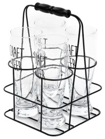 Sada štyroch pohárov RAYA s kovovým stojanom 894775 400 ml