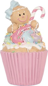 Vianočné dekorácie Cupcake s perníčkom Pastel Christmas Chic - Ø 9*16 cm