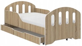 Detská posteľ SMILE so šuflíkom 160 x 80 cm v dekore dub sonoma