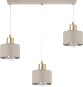 Závesné svietidlo Panta, 3x béžové kovové tienidlo, g