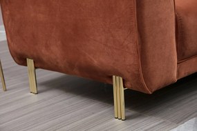 Dizajnová rozkladacia sedačka Haylia 287 cm škoricová - pravá