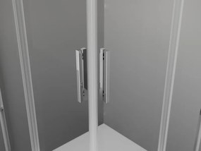 Mexen Exo-S Duo štvorcový sprchovací kút s posuvnými dverami 100 x 100 cm, transparentný, chróm - 8111-100-100-01-00