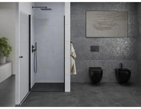 Mexen Pretoria, 1-krídlové sprchové dvere do otvoru 100 cm, 6 mm číre sklo, čierny profil, 852-100-000-70-00