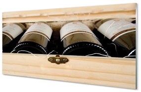 Sklenený obklad do kuchyne Fľaše vína v krabici 100x50 cm
