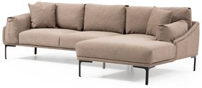 Dizajnová rohová sedačka Pallavi 255 cm hnedá - pravá