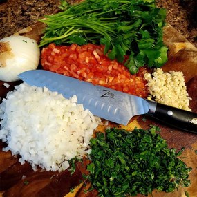 Zelite Infinity by Klarstein Alpha-Royal Japanese Series, 7" nôž santoku, damašková oceľ