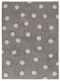 Lorena Canals, Ručne tkaný kusový koberec Polka Dots Grey-White, 120x160, šedá, detská izba