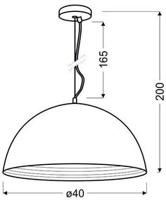 Candellux Medený závesný luster 40cm Amalfi pre žiarovku 1x E27 31-26392