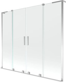Mexen Velar L Duo, 2-krídlová posuvná vaňová zástena 180 x 150 cm, 8mm číre sklo, chrómová, 896-180-003-02-01