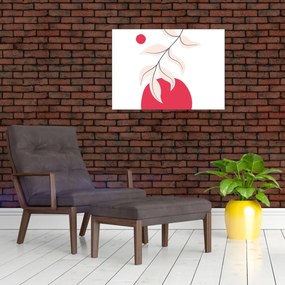 Sklenený obraz - Ružová florálna abstrakcia N⁰2 (70x50 cm)