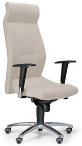 Kožené kancelárske kreslo MEGA, pravá koža, slonová kosť