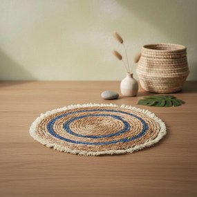 Podložka na stôl z morskej trávy Bali II 38 cm hnedá/modrá