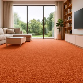 AladinWorld Expres, Metrážny koberec Eton terra, na mieru, šíře 4m, oranžová, filc, detská izba