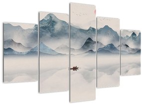 Obraz - Údolie modrých hôr (150x105 cm)