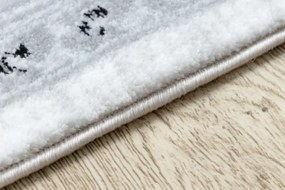Koberec ARGENT - W7039 Kvety sivý / čierny