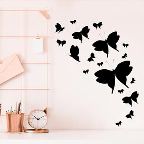Veselá Stena Samolepka na stenu na stenu Roj Motýlikov Farba: černá