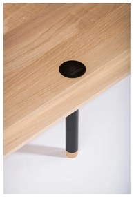 TV stolík z dubového dreva v čierno-prírodnej farbe 180x64 cm Fina – Gazzda