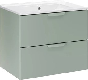 Závesná skrinka Aster Lava so zápustným umývadlom 60 cm zelená/biela