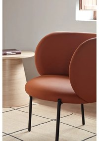 Oranžové kreslo z imitácie kože Mogi - Teulat