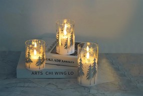 Vánoční LED svíčka Nikolao I 7,5x12,5 cm bílá